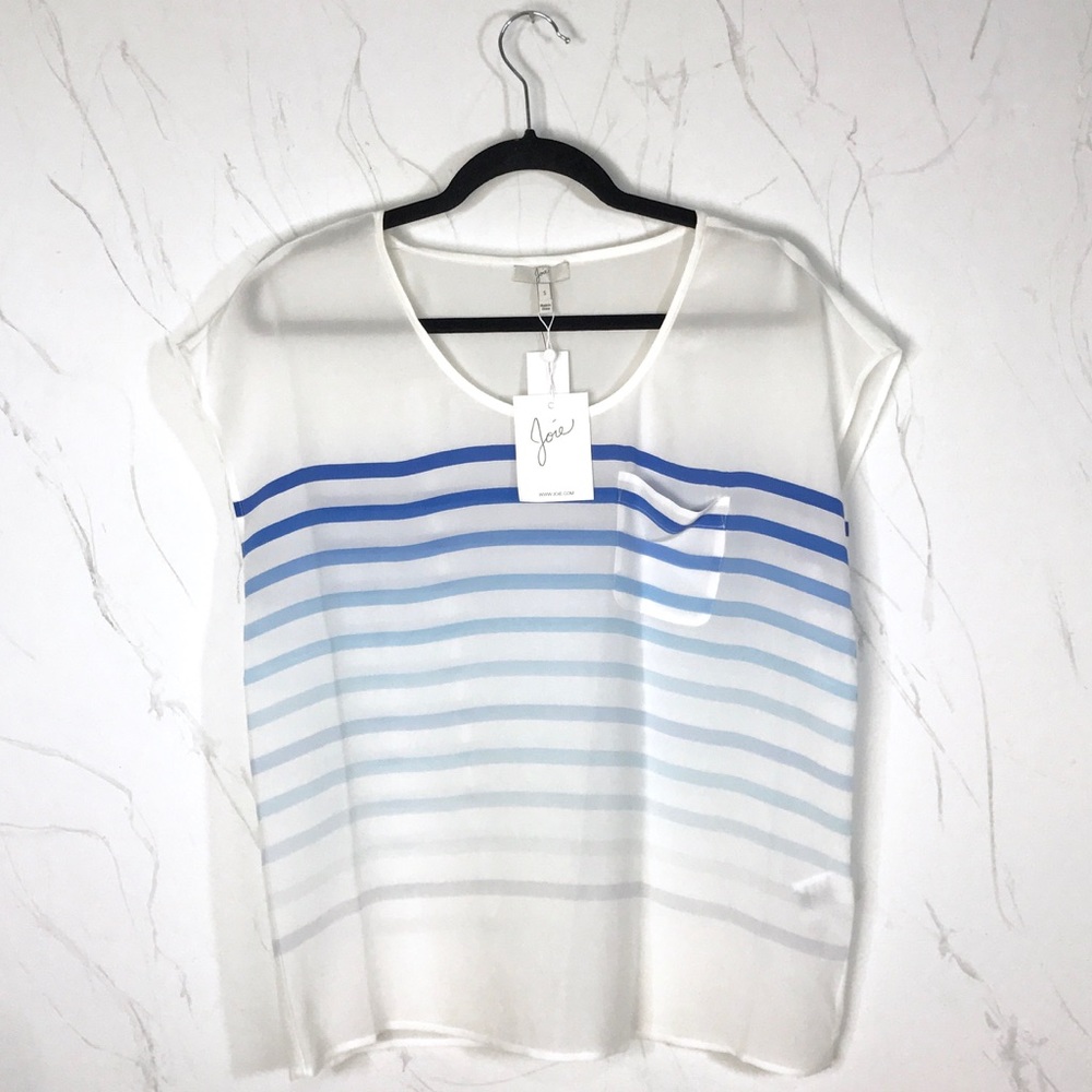 NWT Joie Kendalline Ombre Stripe 100% Silk Blouse